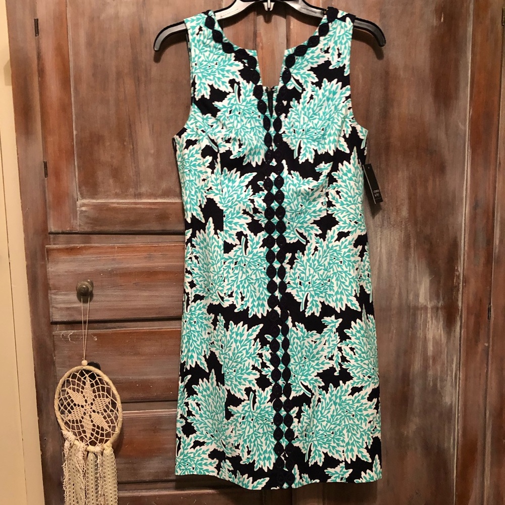 Crown & Ivey turquoise and navy dress